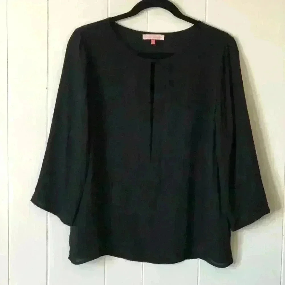 English Laundry Women's Black Long Sleeve Blouse Size M